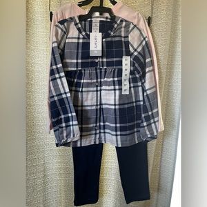 Kids 3-piece Flannel, Top and Jeggings set